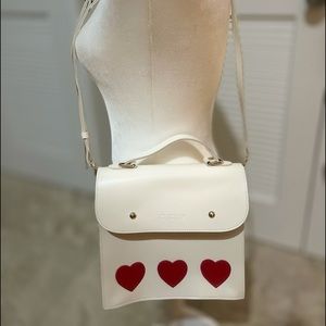 White Crossbody Purse with handle
